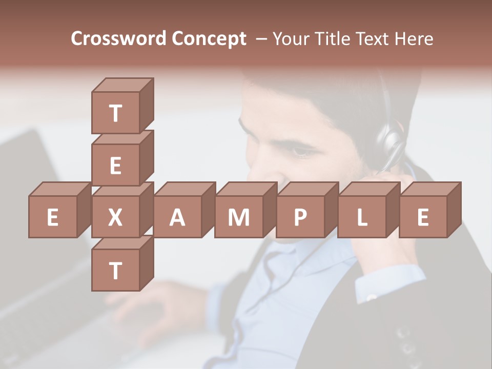 Notebook Kopfh Mann PowerPoint Template