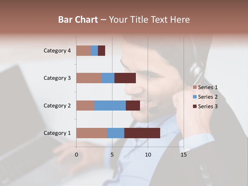 Notebook Kopfh Mann PowerPoint Template
