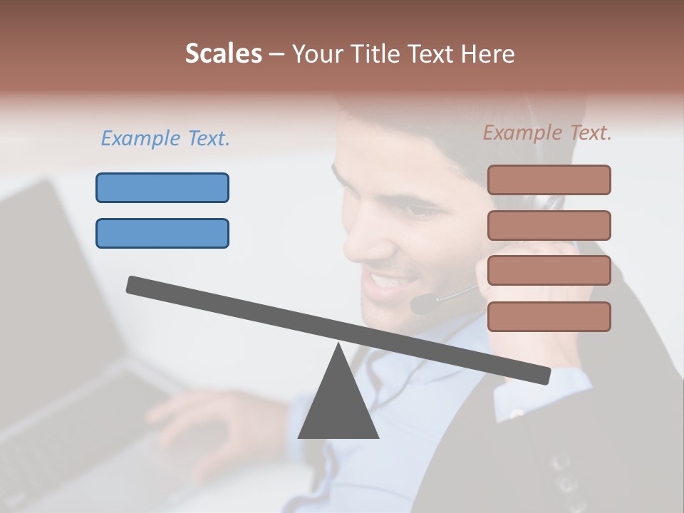 Notebook Kopfh Mann PowerPoint Template