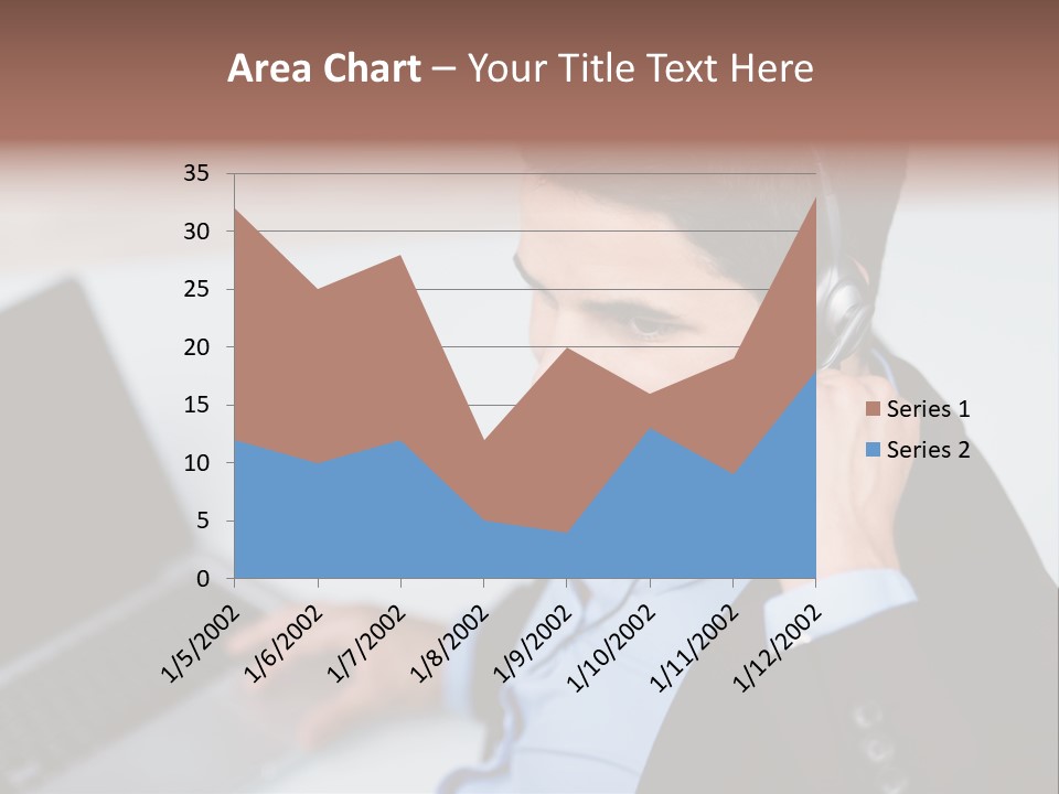 Notebook Kopfh Mann PowerPoint Template