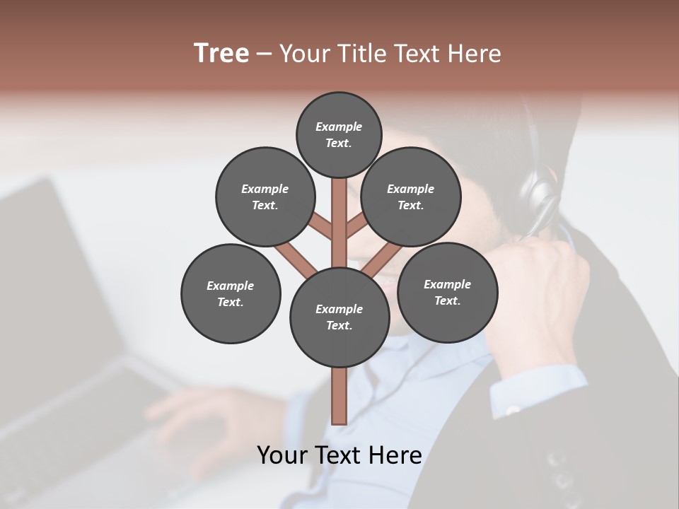 Notebook Kopfh Mann PowerPoint Template