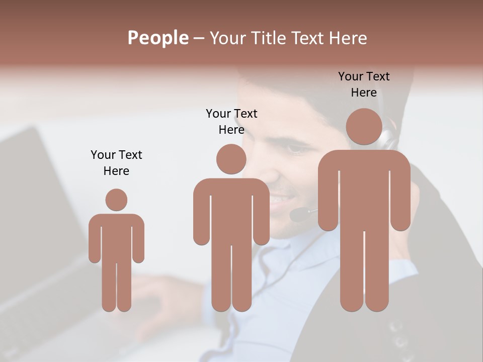 Notebook Kopfh Mann PowerPoint Template