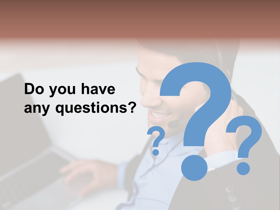 Notebook Kopfh Mann PowerPoint Template