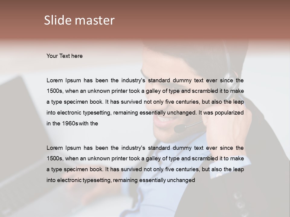 Berater Motiviert Headset PowerPoint Template