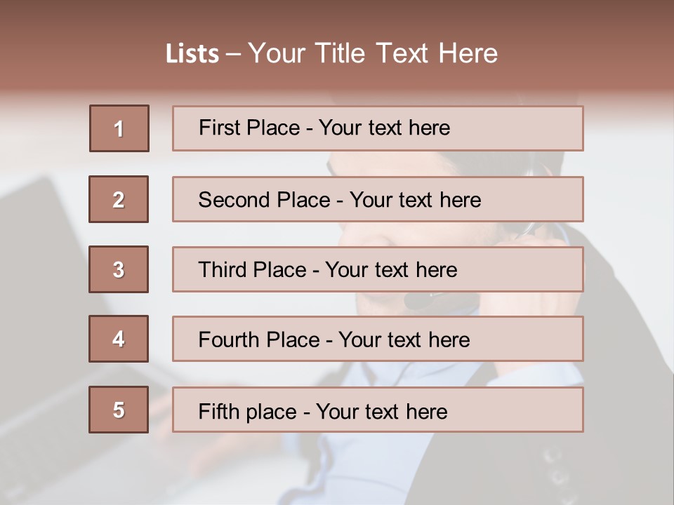 Berater Motiviert Headset PowerPoint Template