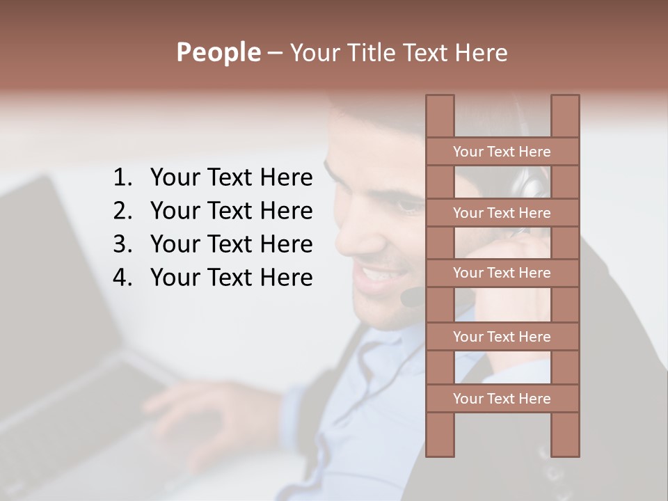 Berater Motiviert Headset PowerPoint Template