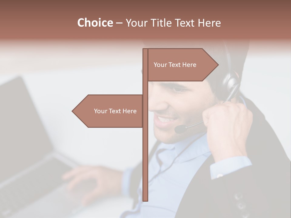 Berater Motiviert Headset PowerPoint Template
