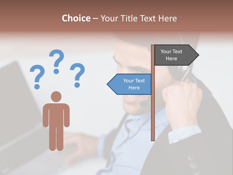 Berater Motiviert Headset PowerPoint Template