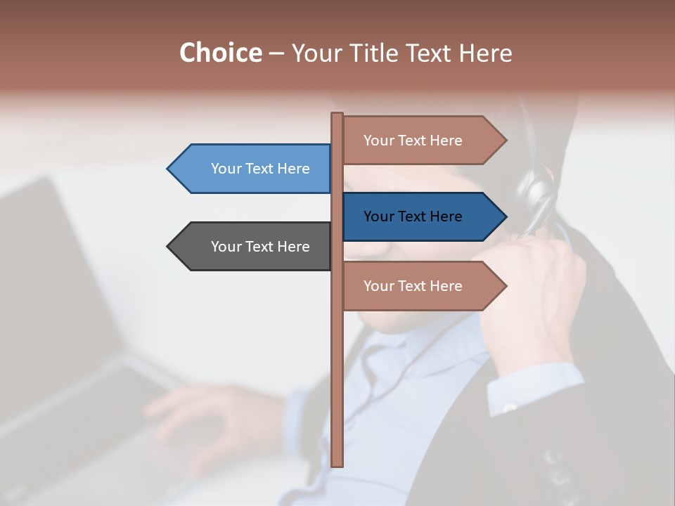 Berater Motiviert Headset PowerPoint Template
