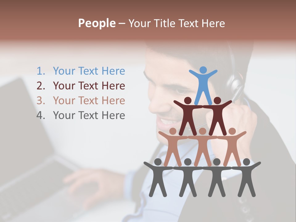 Berater Motiviert Headset PowerPoint Template