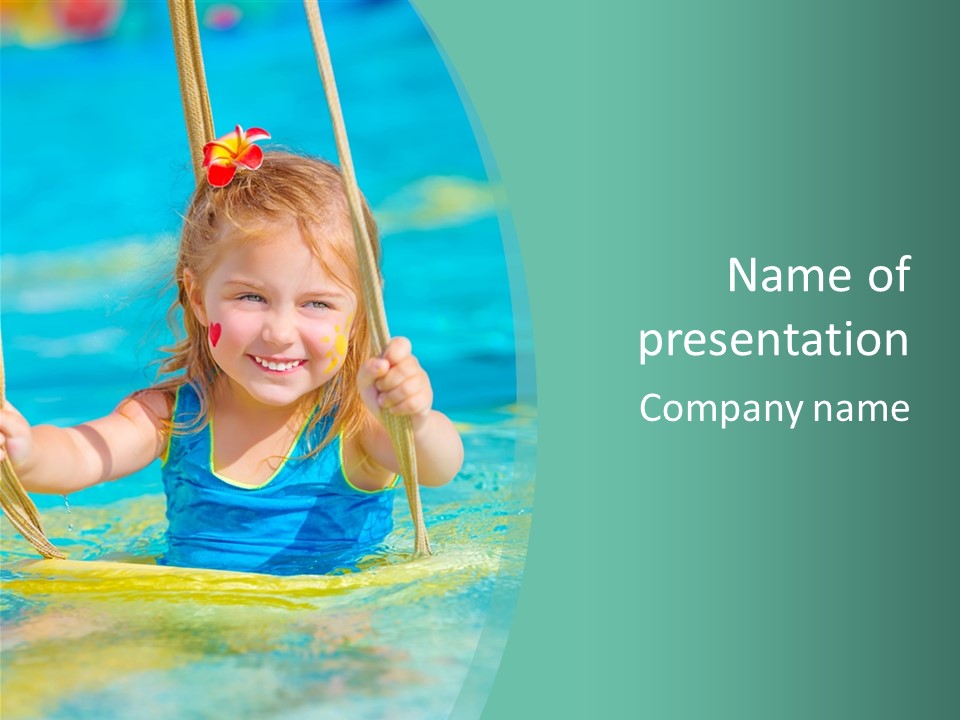 Swing Waterpark White PowerPoint Template