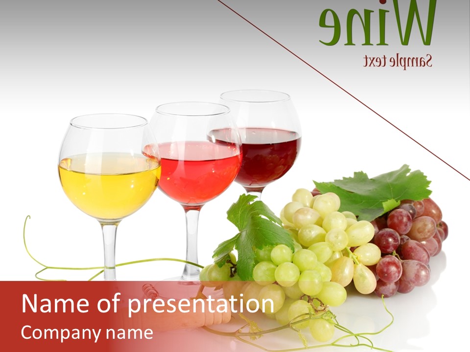 White Vineyard Vine PowerPoint Template