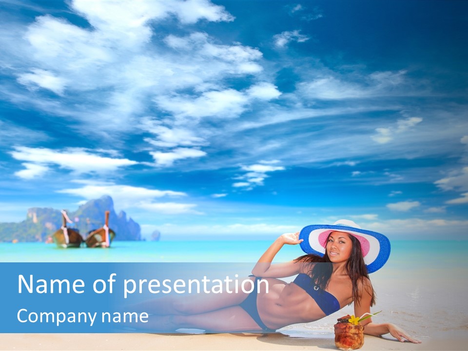 Trip Beach Landscape PowerPoint Template