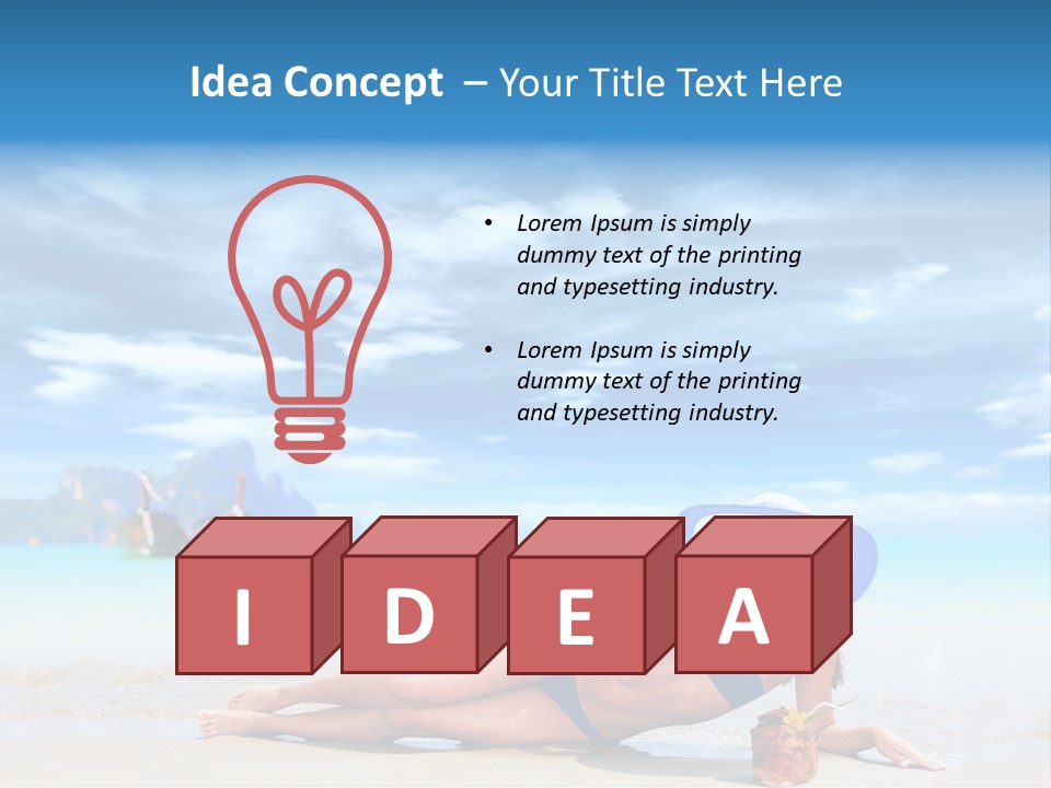 Trip Beach Landscape PowerPoint Template