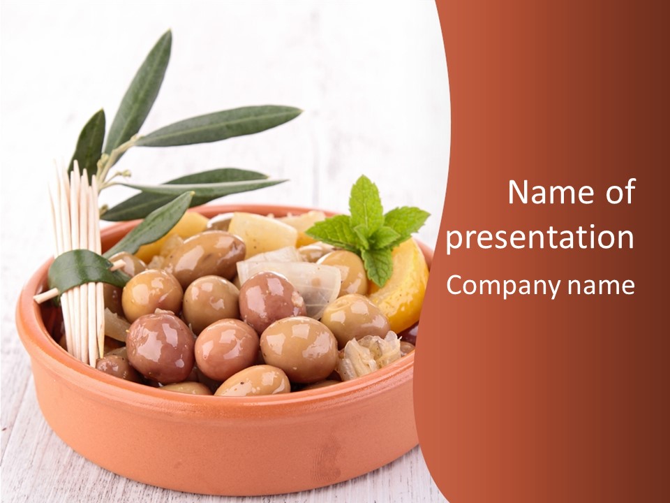 Fresh Seasonal Olive PowerPoint Template