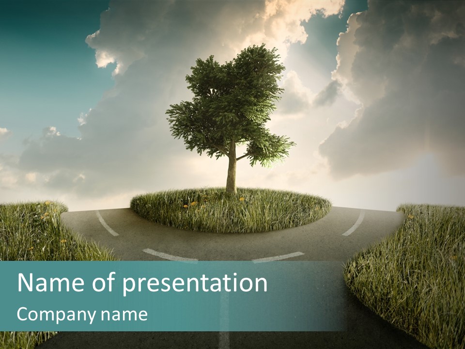 Rotary Sunset Round PowerPoint Template