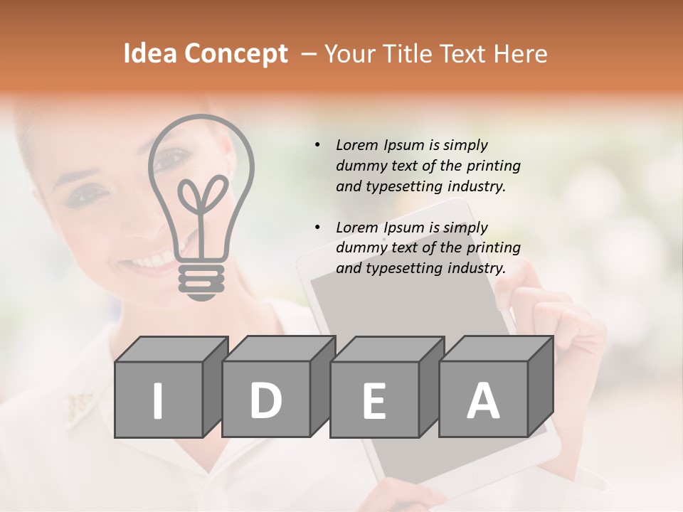 Girl Smiling Casual PowerPoint Template