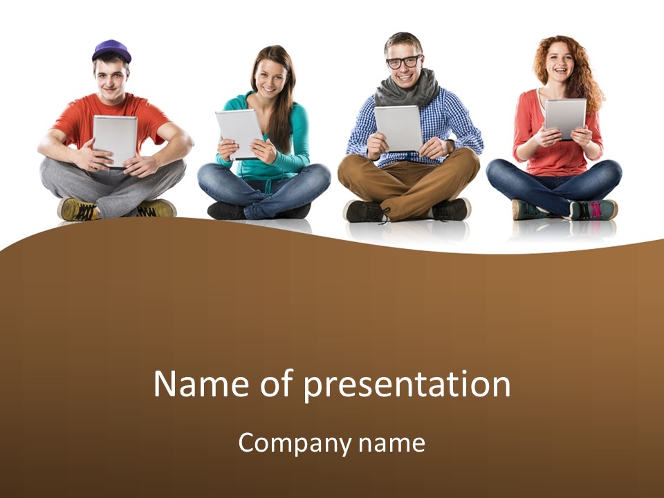 Person Mobile Casual PowerPoint Template