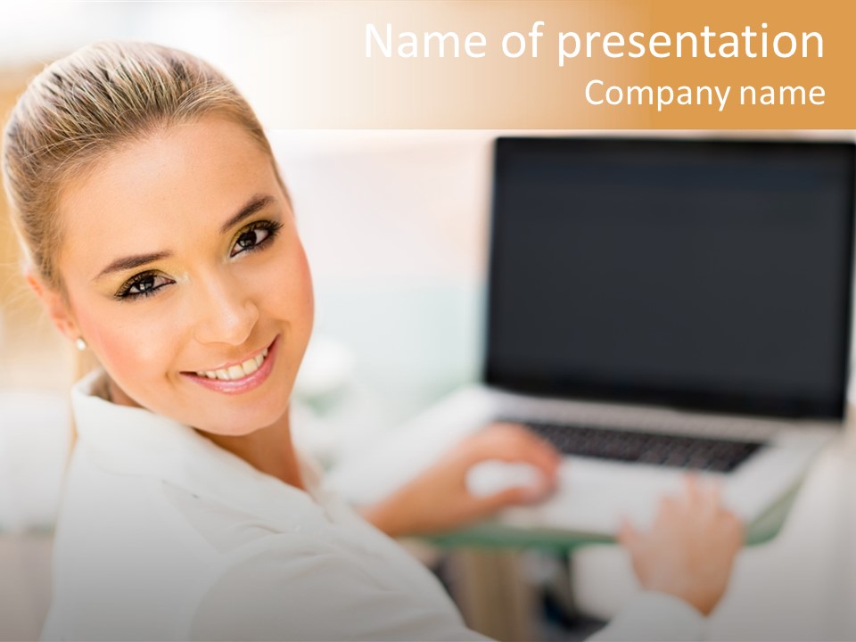 Successful Happy Girl PowerPoint Template