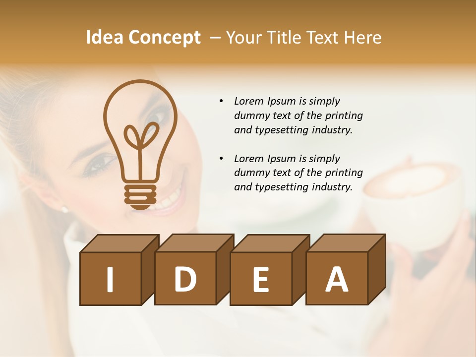 Beverage Girl Coffee PowerPoint Template