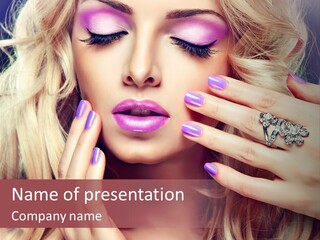 Lilac Portrait Fashion PowerPoint Template