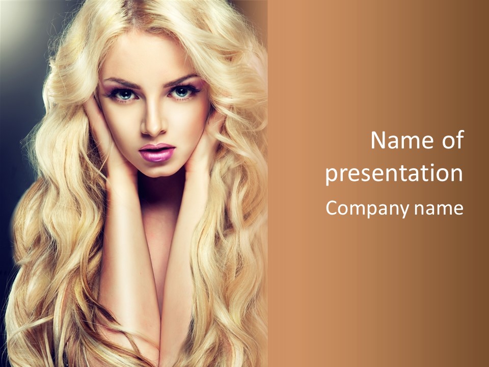 Glance Hairstyle Closeup PowerPoint Template