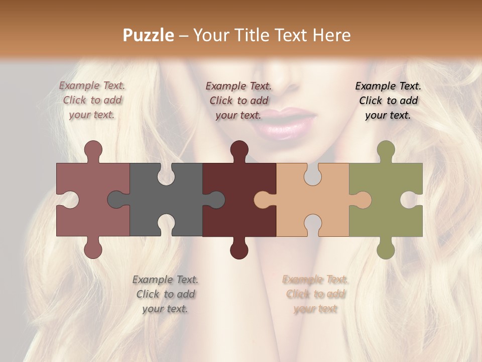 Glance Hairstyle Closeup PowerPoint Template