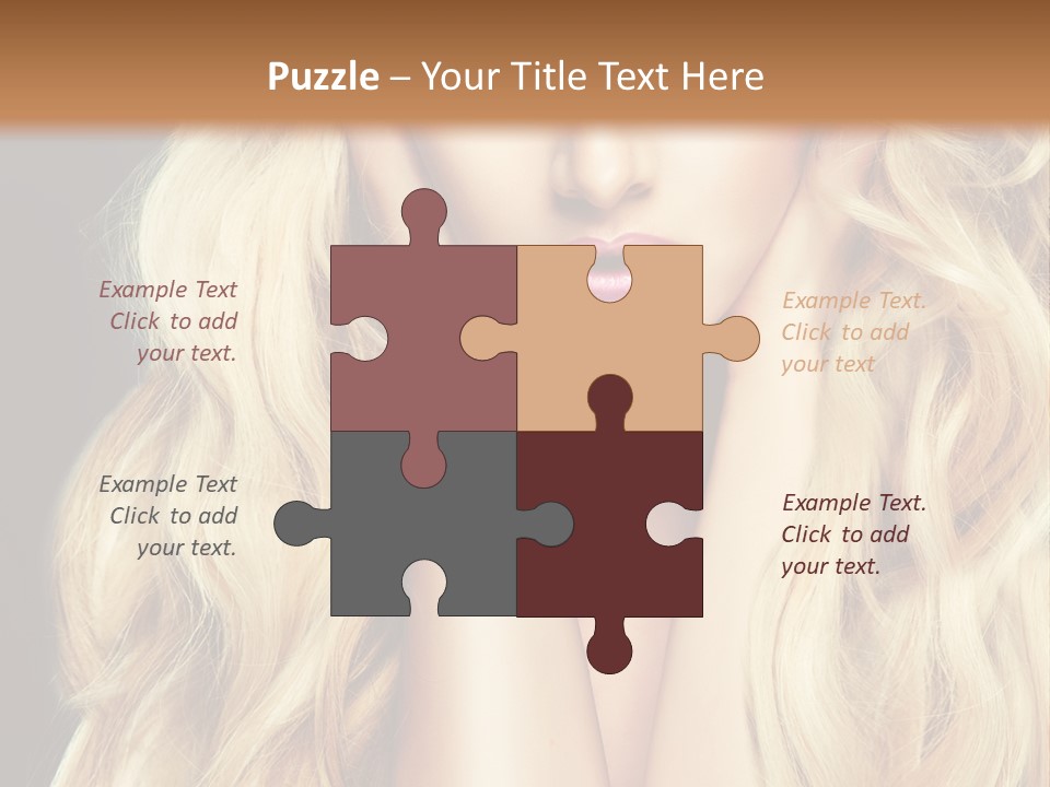 Glance Hairstyle Closeup PowerPoint Template