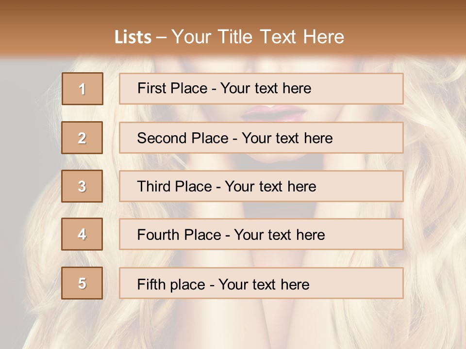 Glance Hairstyle Closeup PowerPoint Template