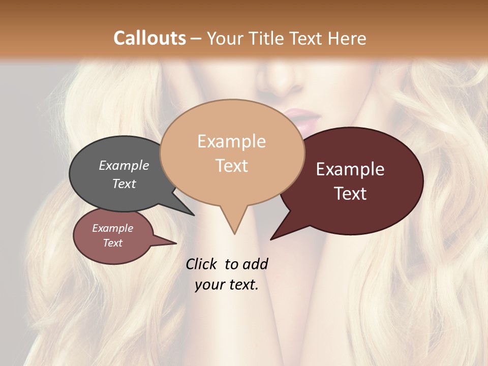 Glance Hairstyle Closeup PowerPoint Template