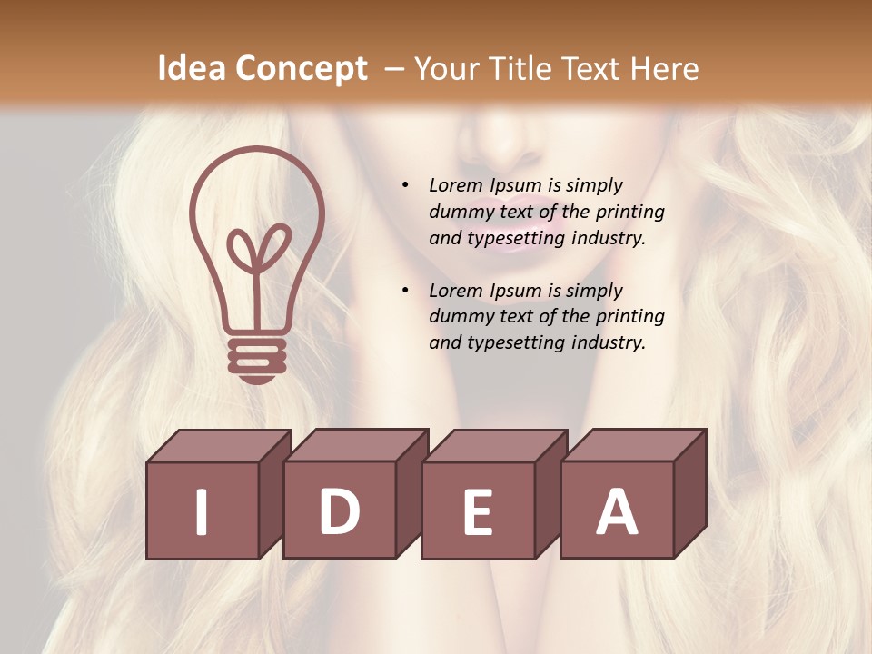 Glance Hairstyle Closeup PowerPoint Template