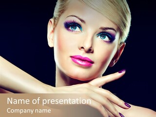 Gloss Eyeshadow Nail PowerPoint Template