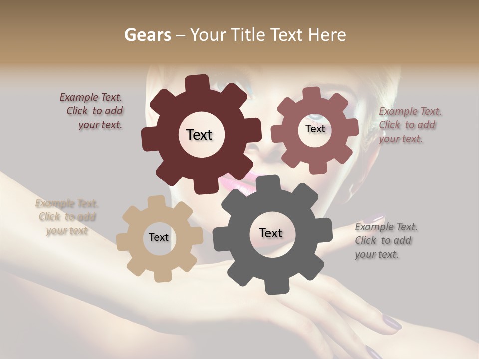 Gloss Eyeshadow Nail PowerPoint Template