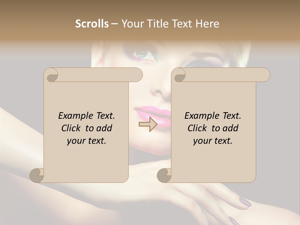 Gloss Eyeshadow Nail PowerPoint Template