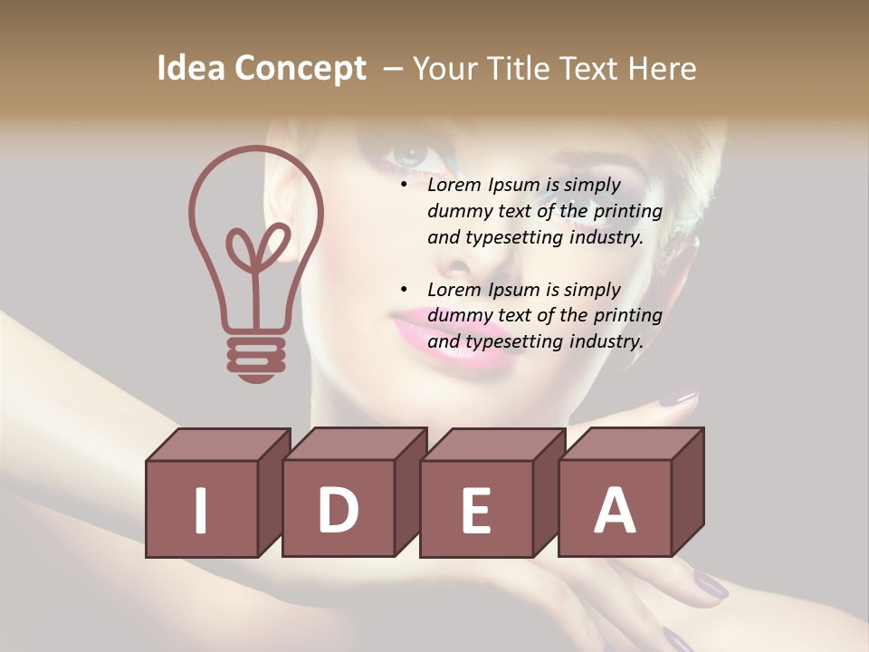 Gloss Eyeshadow Nail PowerPoint Template