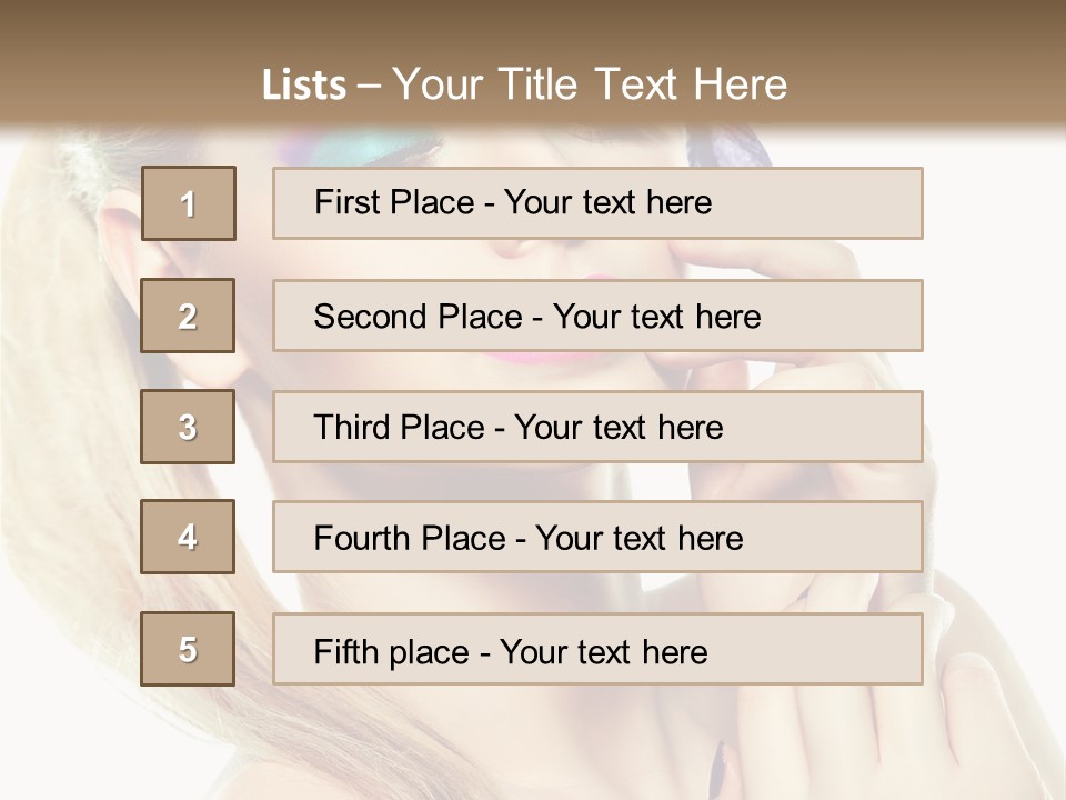 Violet Eyes Caucasian PowerPoint Template