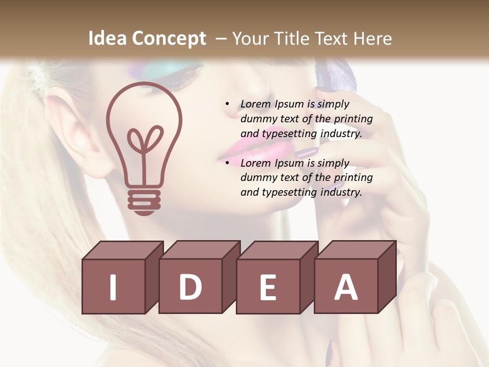 Violet Eyes Caucasian PowerPoint Template