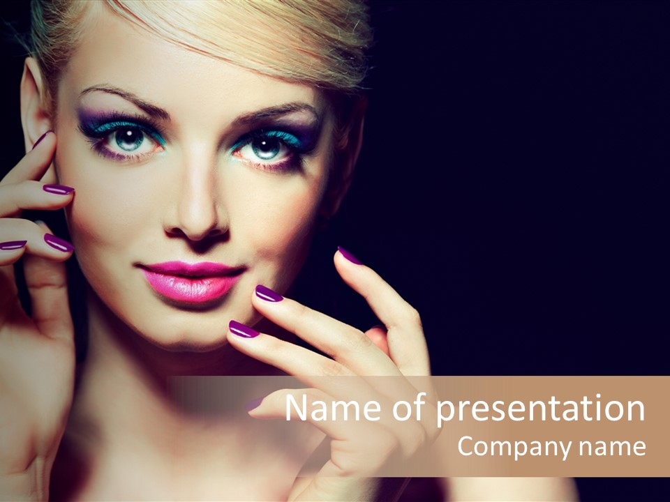 Clean Model Eyes PowerPoint Template