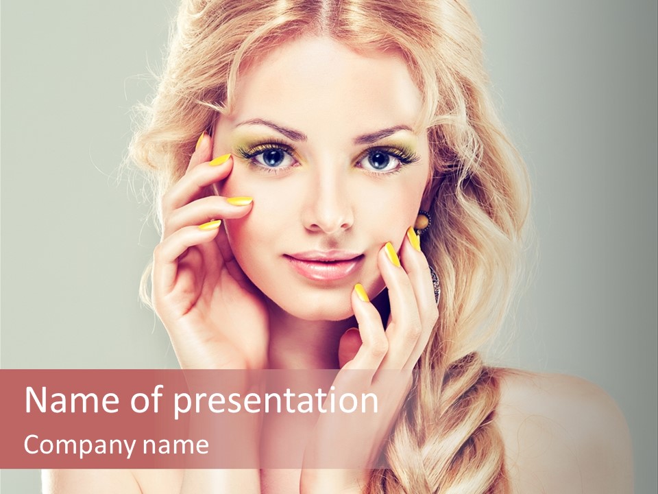 Girl Beauty Yellow PowerPoint Template