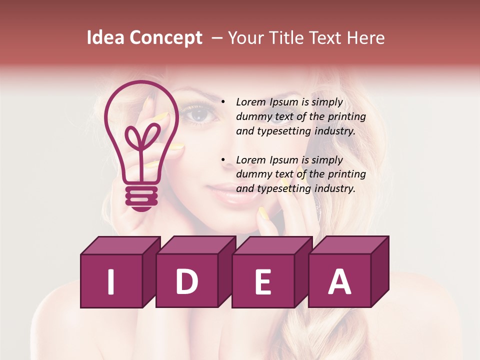 Girl Beauty Yellow PowerPoint Template