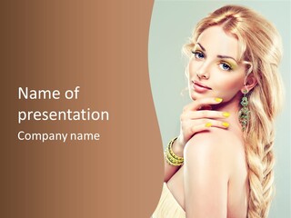 Fashion Girl Flower PowerPoint Template