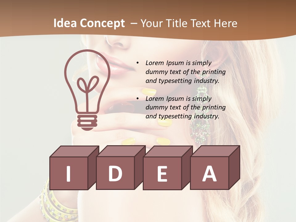 Fashion Girl Flower PowerPoint Template