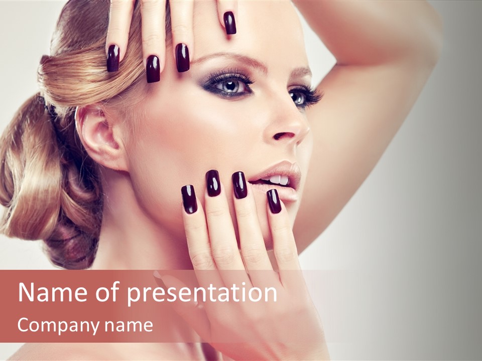 Girl Cosmetic Manicure PowerPoint Template