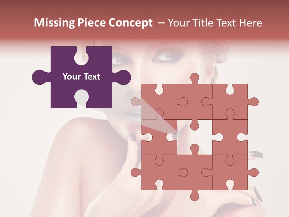 Face Lips Burgundy PowerPoint Template