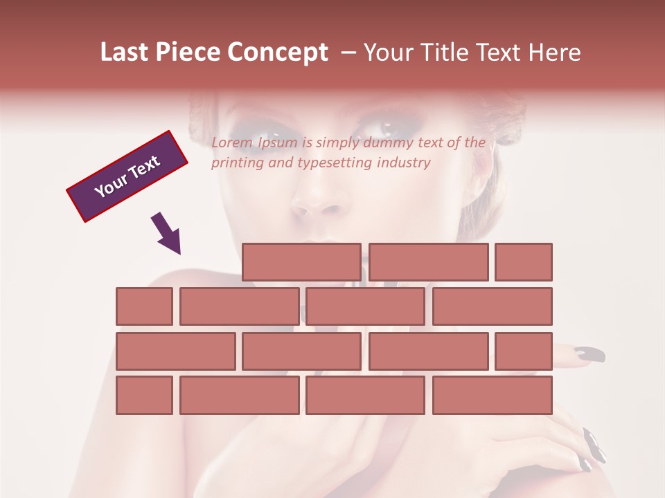 Face Lips Burgundy PowerPoint Template