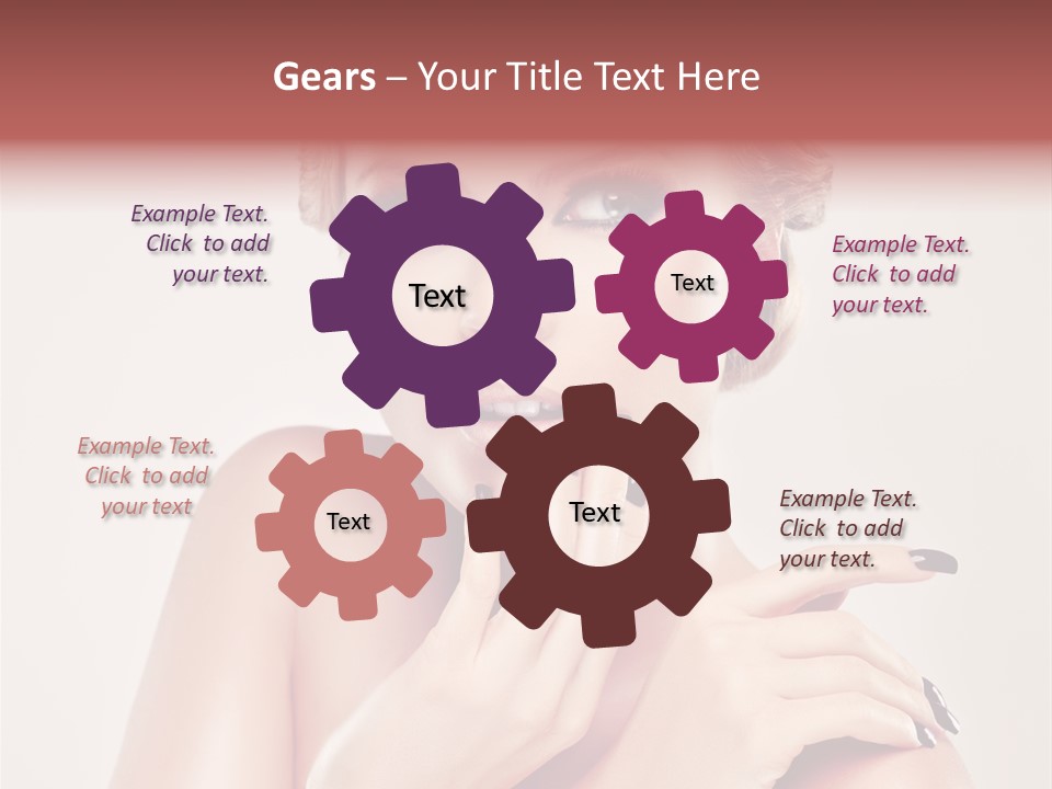 Face Lips Burgundy PowerPoint Template