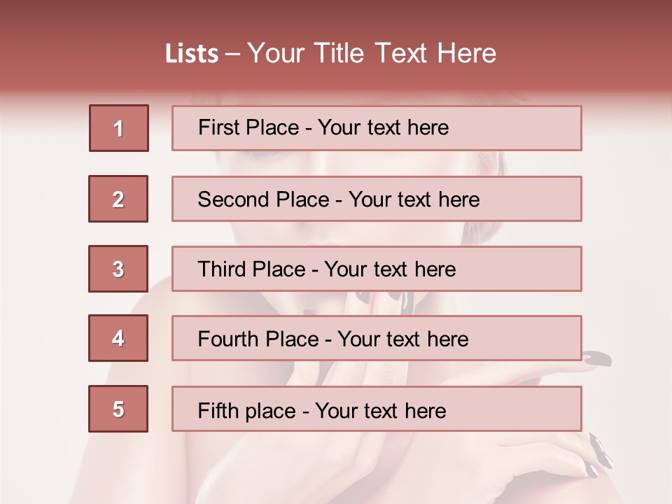 Face Lips Burgundy PowerPoint Template