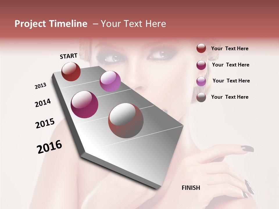 Face Lips Burgundy PowerPoint Template