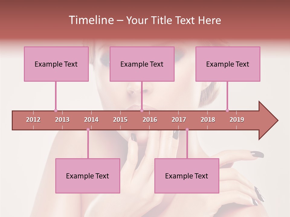 Face Lips Burgundy PowerPoint Template