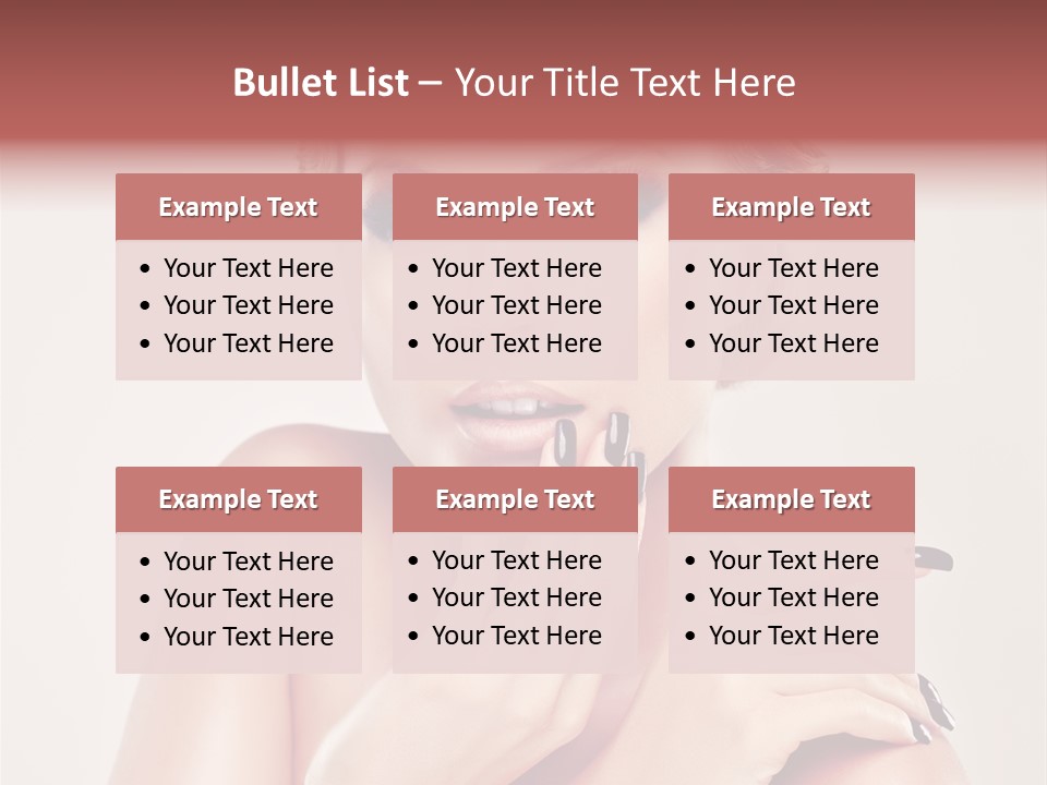 Face Lips Burgundy PowerPoint Template